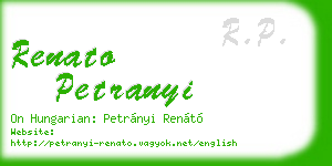renato petranyi business card